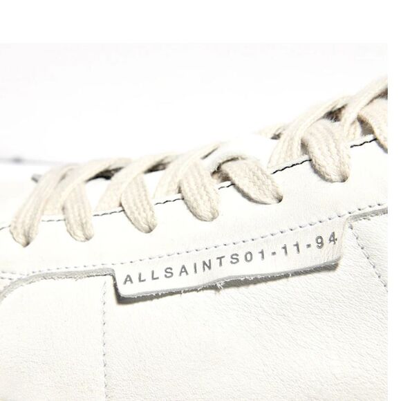 AllSaints White Sheer Low Top Lace-Up Cervo Shoes new without box main image 4